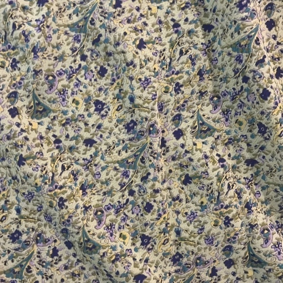 Vintage 90s Y2K A Line Flowy Paisley floral Pastel Green Slip Skirt Large - Picture 2 of 6